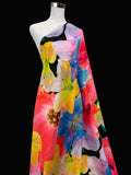 Vibrant colourful big floral digital printed