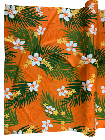 tropical printed with gold glitter on polyester #27