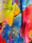 Vibrant colourful big floral digital printed