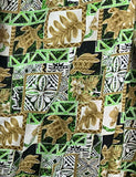 Polynesian printed with glitter on polyester #1